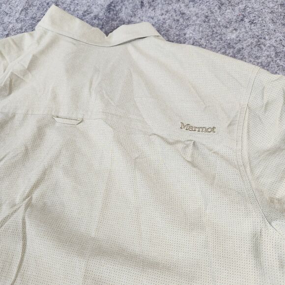 Marmot Windshear Shirt Mens 2XL Khaki Tan Hiking Permeable Wicking Outdoor - Picture 8 of 11